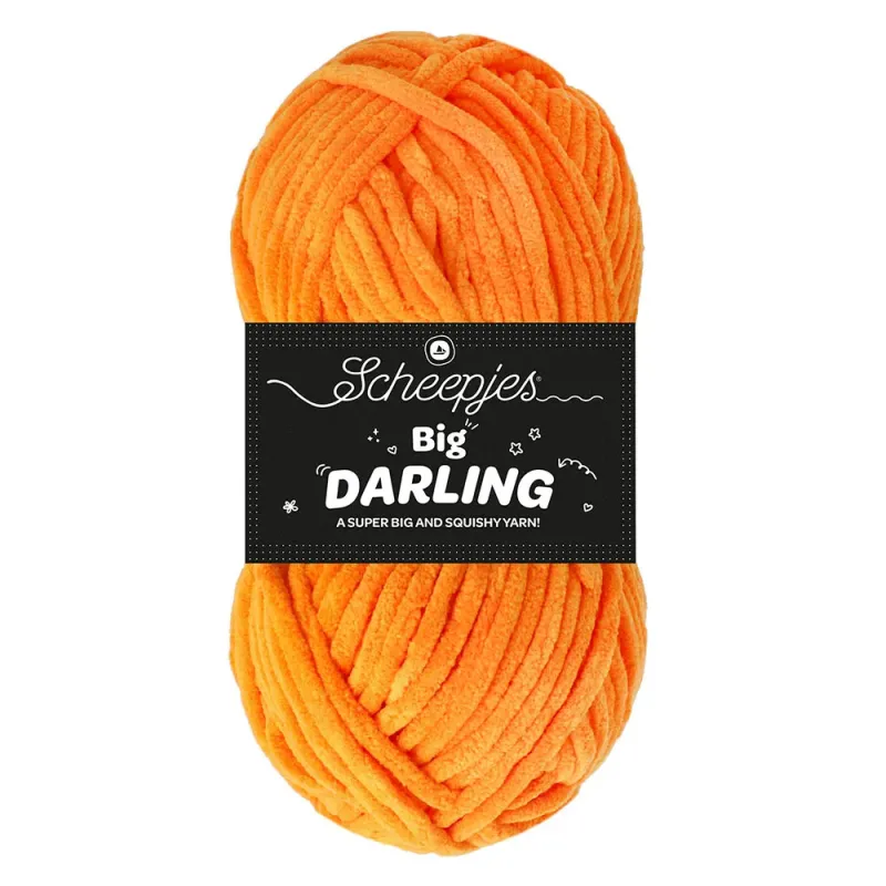 Fil chenille Scheepjes Big Darling 150g Pumpkin - Chat Crochet