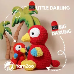 Amigurumi perroquet en fil chenille Scheepjes Big Darling 