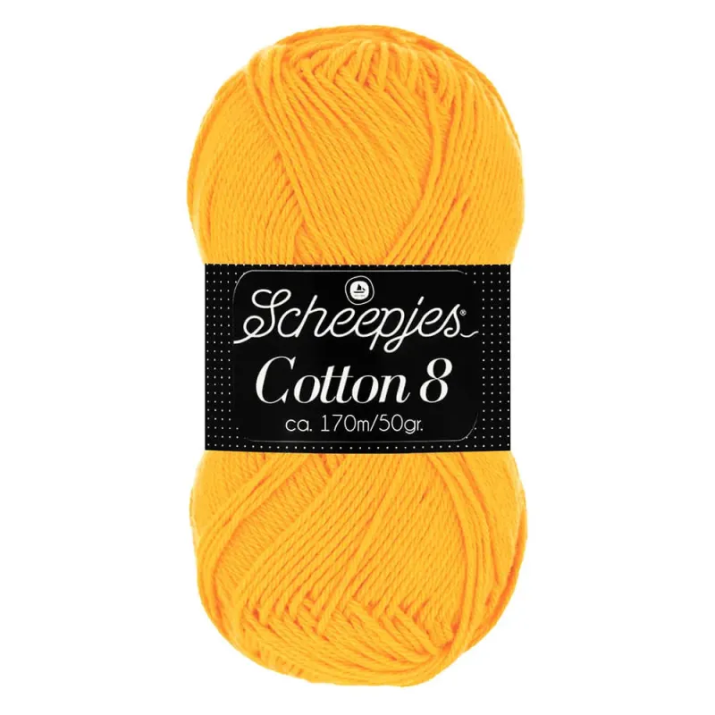 Coton Scheepjes Cotton 8 50g pour crochet - 714 Orange Clair