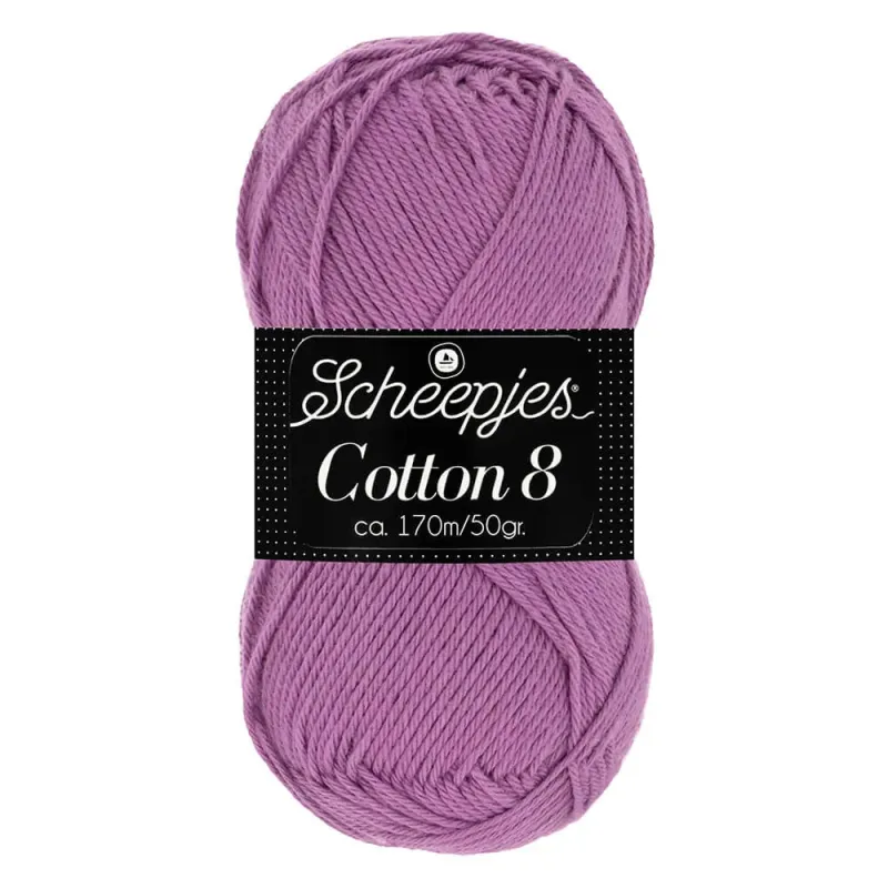 Scheepjes - Cotton 8 - 50g pour crochet - 726 Mauve