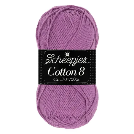 Scheepjes - Cotton 8 - 50g pour crochet - 726 Mauve