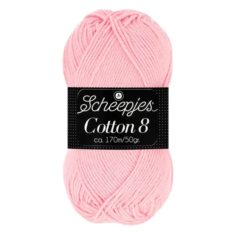 Scheepjes - Cotton 8 - 50g pour crochet - 654 Rose
