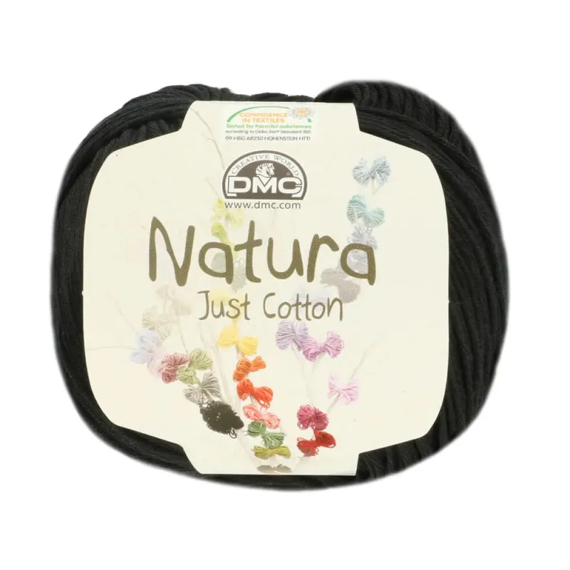 Coton DMC Natura Just Cotton 50g - Noir - Chat Crochet
