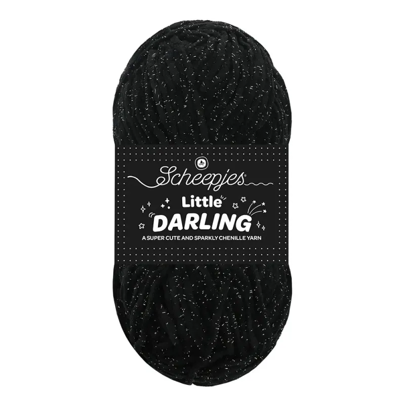 Fil chenille Scheepjes Little Darling Sparkle 50g - Panda Sparkle