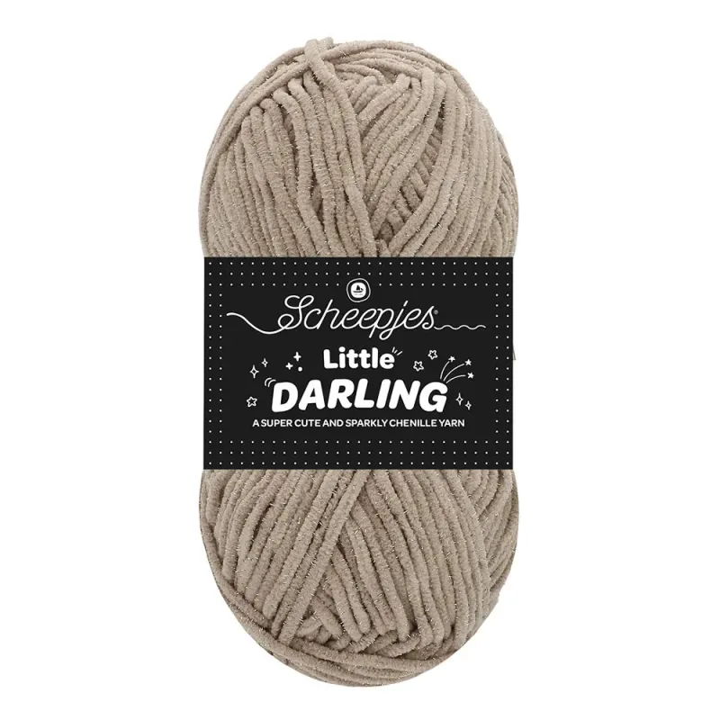 Fil chenille Scheepjes Little Darling Sparkle 50g - Koala Sparkle