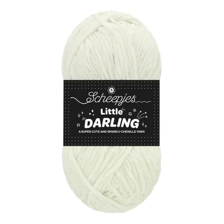 Fil chenille Scheepjes Little Darling Sparkle 50g - Ice Bear Sparkle