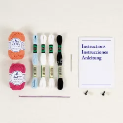 Contenu du kit complet crochet DMC Duo Poissons-Clowns avec boîte cadeau et matériel inclus