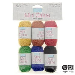 Assortiment de fil coton couleurs éclatantes Mini Câline Trimits - 6 x 10g