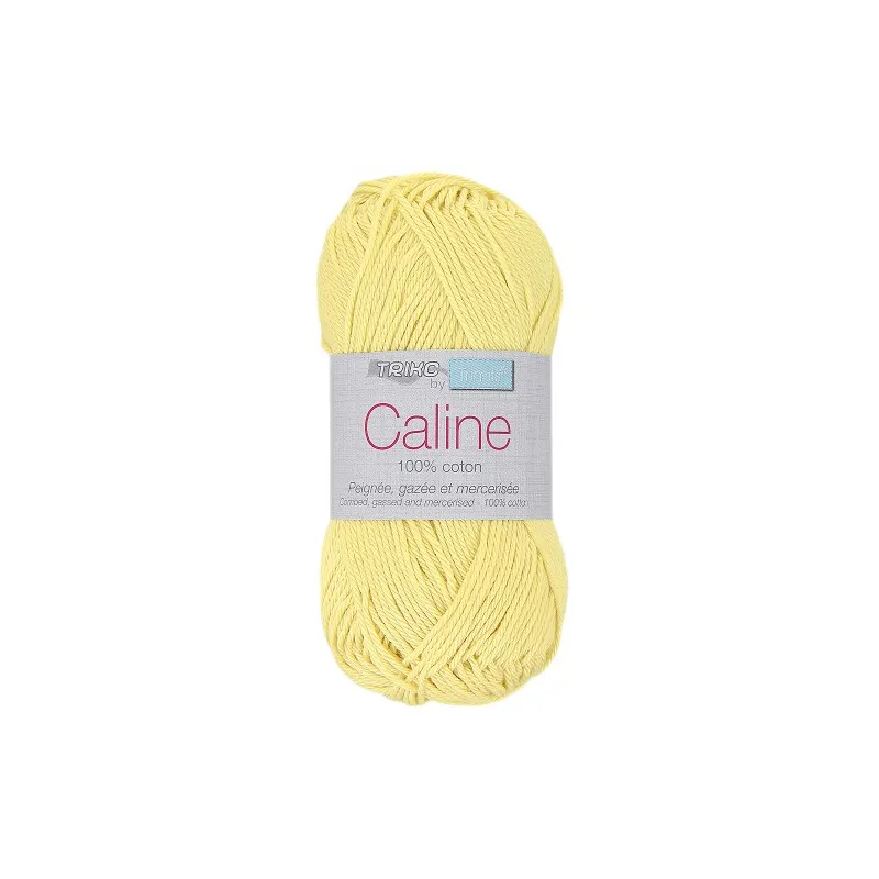 Fil coton Trimits Câline en 50g, couleur Jaune 100.