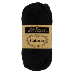 Coton Scheepjes Catona 50g 110 Jet Black - Chat Crochet