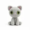 Yeux de Sécurité verts sur amigurumi chat en crochet