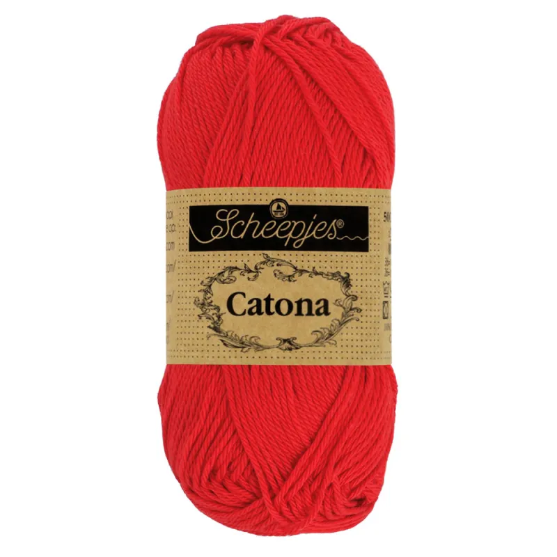 Coton Scheepjes Catona 50g 115 Hot Red - Chat Crochet