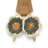 Boucles d'oreilles en crochet avec de Grandes Fleurs Bohèmes