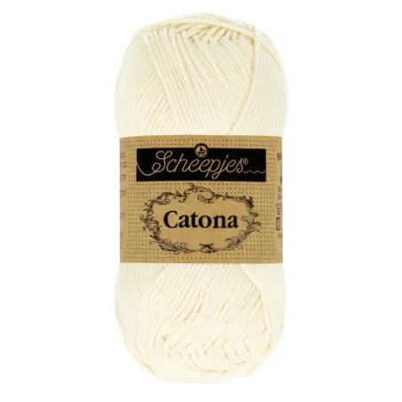Coton Scheepjes Catona 50g 130 Old Lace - Chat Crochet