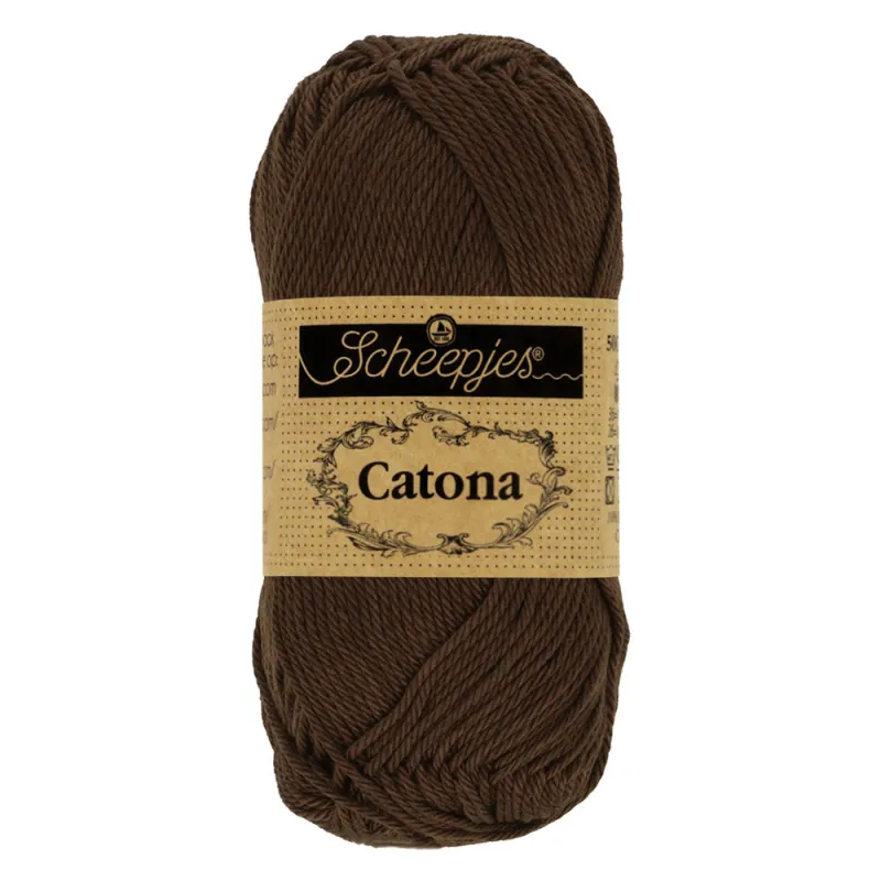 Coton Scheepjes Catona 50g 162 Black Coffee - Chat Crochet
