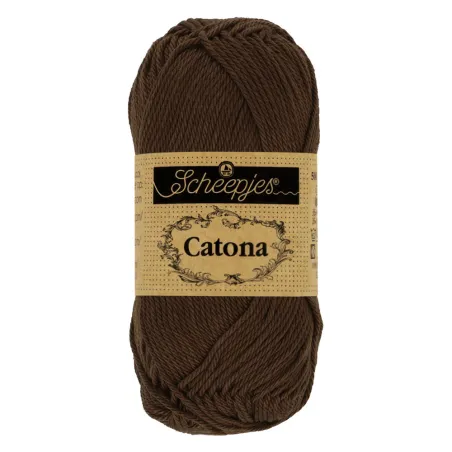 Coton Scheepjes Catona 50g 162 Black Coffee - Chat Crochet