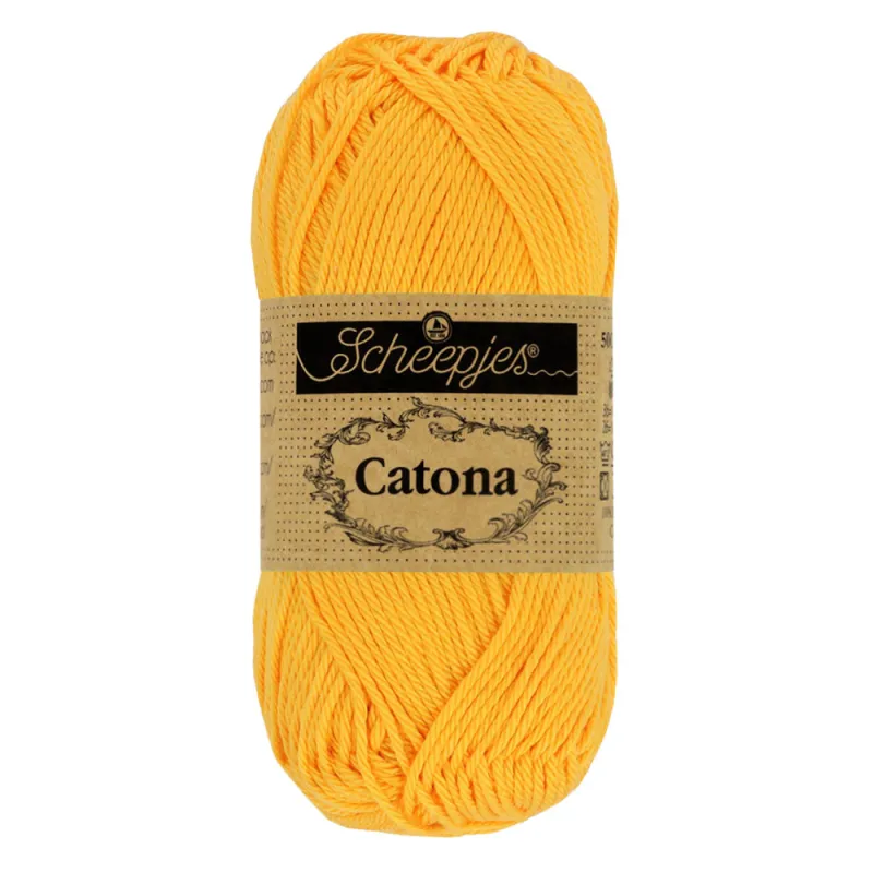 Coton Scheepjes Catona 50g 208 Yellow Gold - Chat Crochet