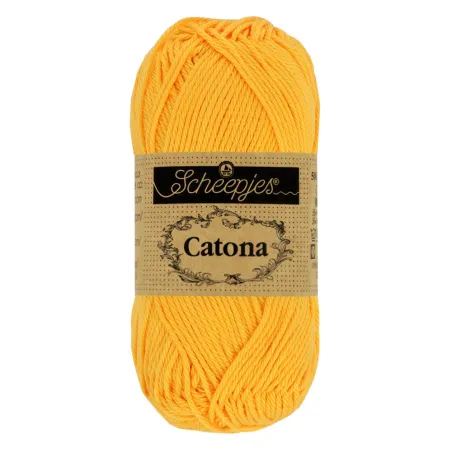 Coton Scheepjes Catona 50g 208 Yellow Gold - Chat Crochet